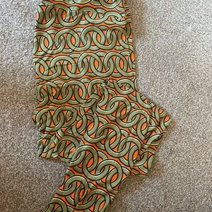 LuLaRoe Green and Orange Patterned Leggings